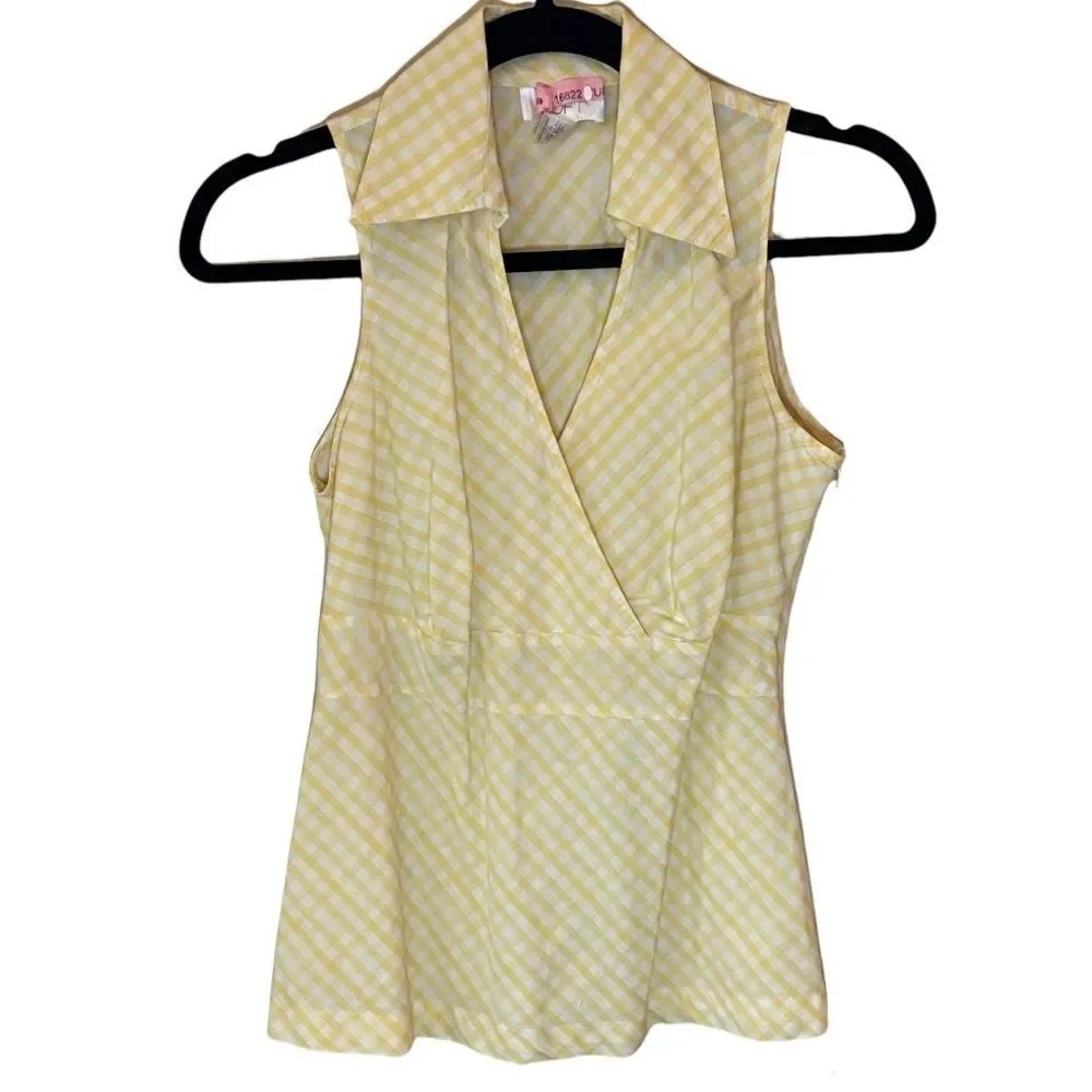 Loft NWOT Yellow Gingham Cardigan & Tank Duo